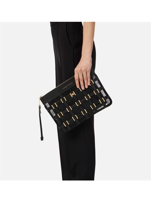 MESH BAG WITH RINGS ELISABETTA FRANCHI | BS03A62E2110 nero